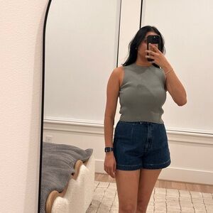 Zara Gray Ribbed Tank Top